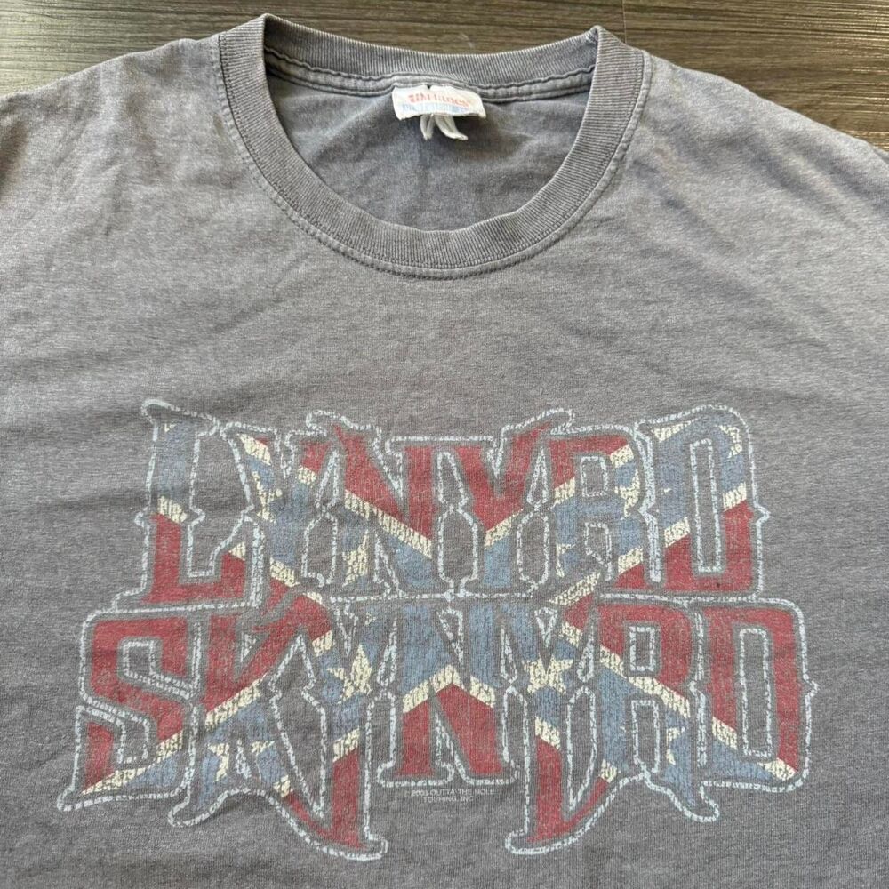 Vintage 2003 Lynyrd Skynyrd grey rock band metal music graphic tee Size large